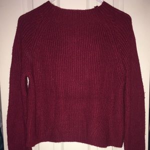 Cropped red sweater